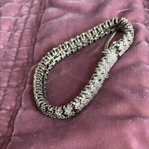 Elegant Silver Bracelet diamond bracelet - diamond throughout bracelet
